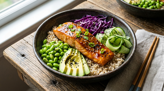 Salmon & Edamame Power Bowl Recipe: 42g Protein for Hormone Balance