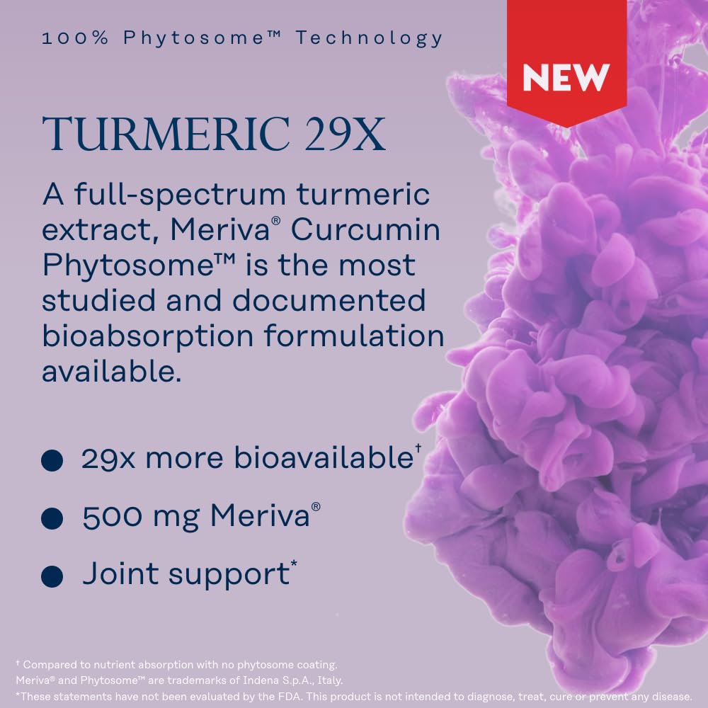 SOLARAY ProSorb Turmeric Supplement Phytosome 500 mg - 29X High Absorption Turmeric Curcumin Supplement for Joint Health Support - Easy-to-Digest Curcumin, Vegan, 60-Day Guarantee, 30 Serv, 30 VegCaps