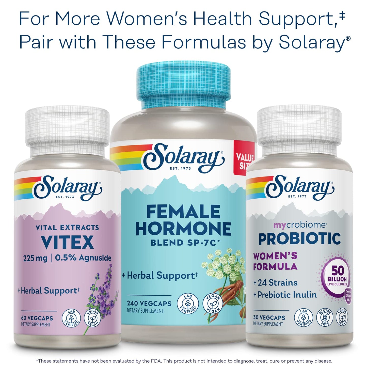 SOLARAY PhytoEstrogen Menopause Supplements with Wild Yam, Black Cohosh and Dong Quai - Phyto Estrogen Pills for Perimenopause and Menopause Support, Vegan, 60-Day Guarantee