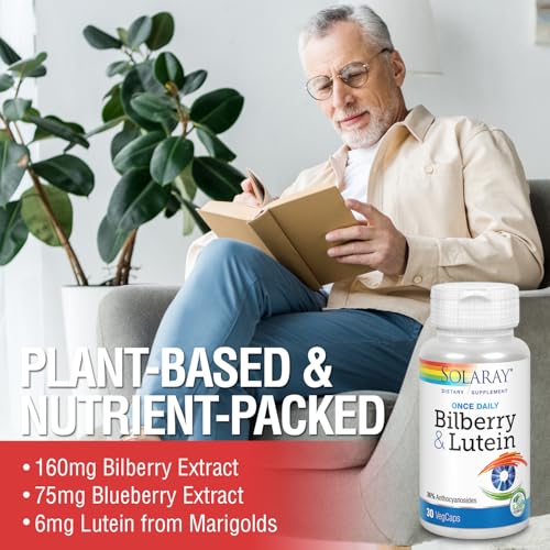 SOLARAY One Daily Bilberry and Lutein Supplement, 160 mg 30 Count